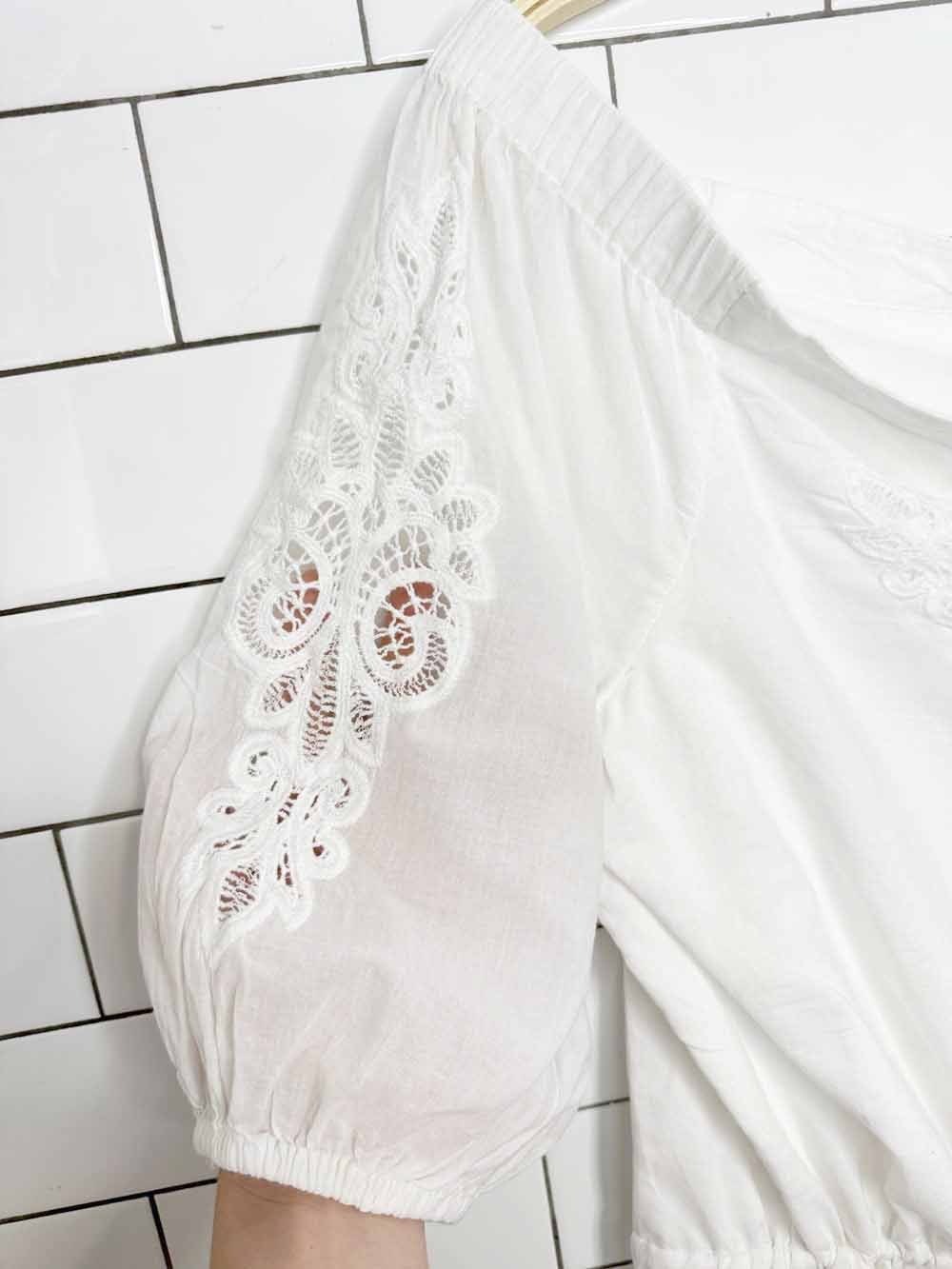 lauren ralph lauren voile eyele inset off shoulder boho blouse