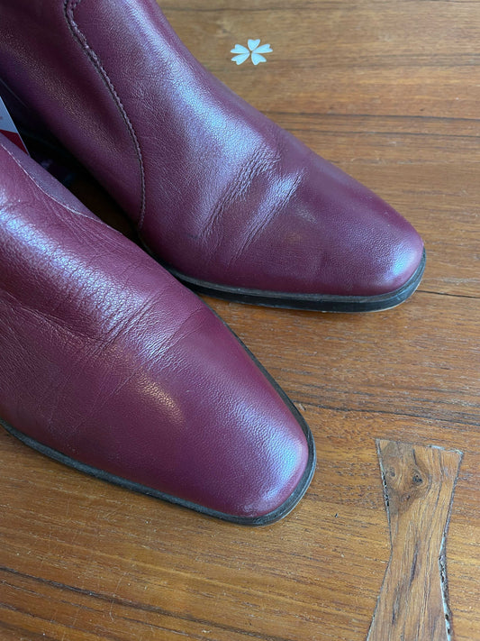 topshop margot wine leather boots