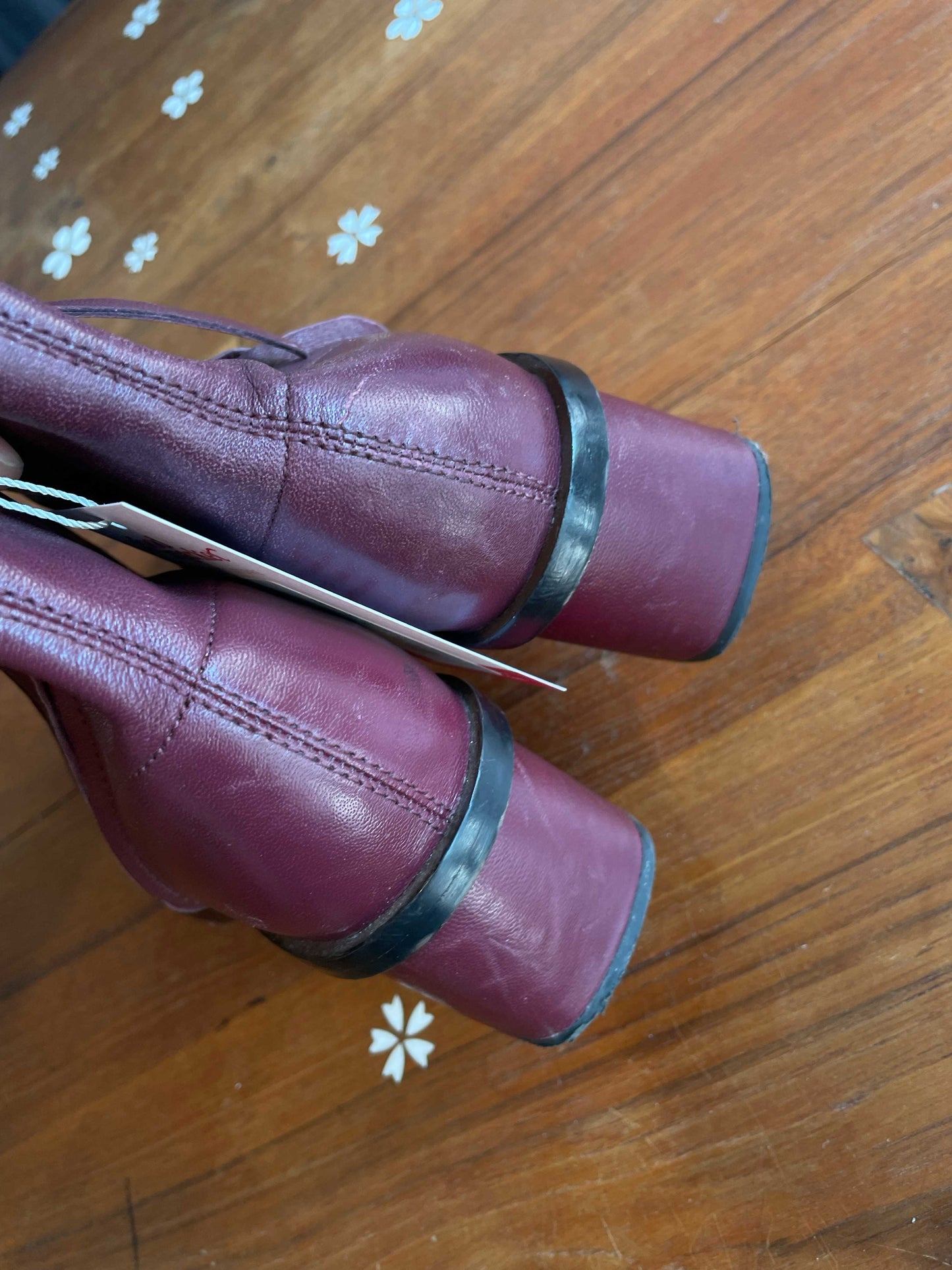 topshop margot wine leather boots