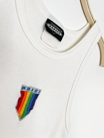 vintage 00s this ain't kansas pride shield ribbed tank top - good market thrift store