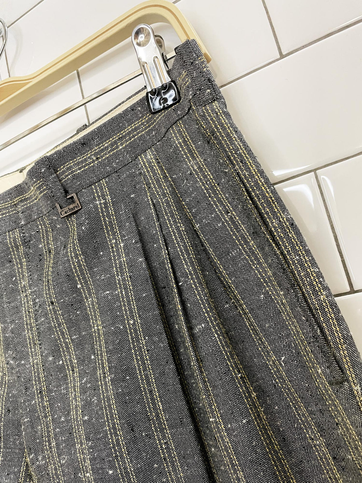 vintage cacharel stripe textured pleated trousers | made in canada