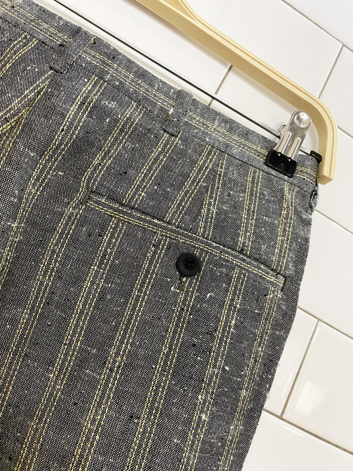 vintage cacharel stripe textured pleated trousers | made in canada