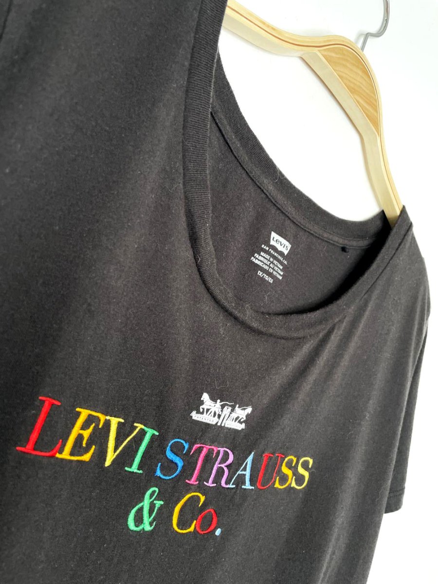 UO x levi's rainbow logo embroidered tee - good market thrift store