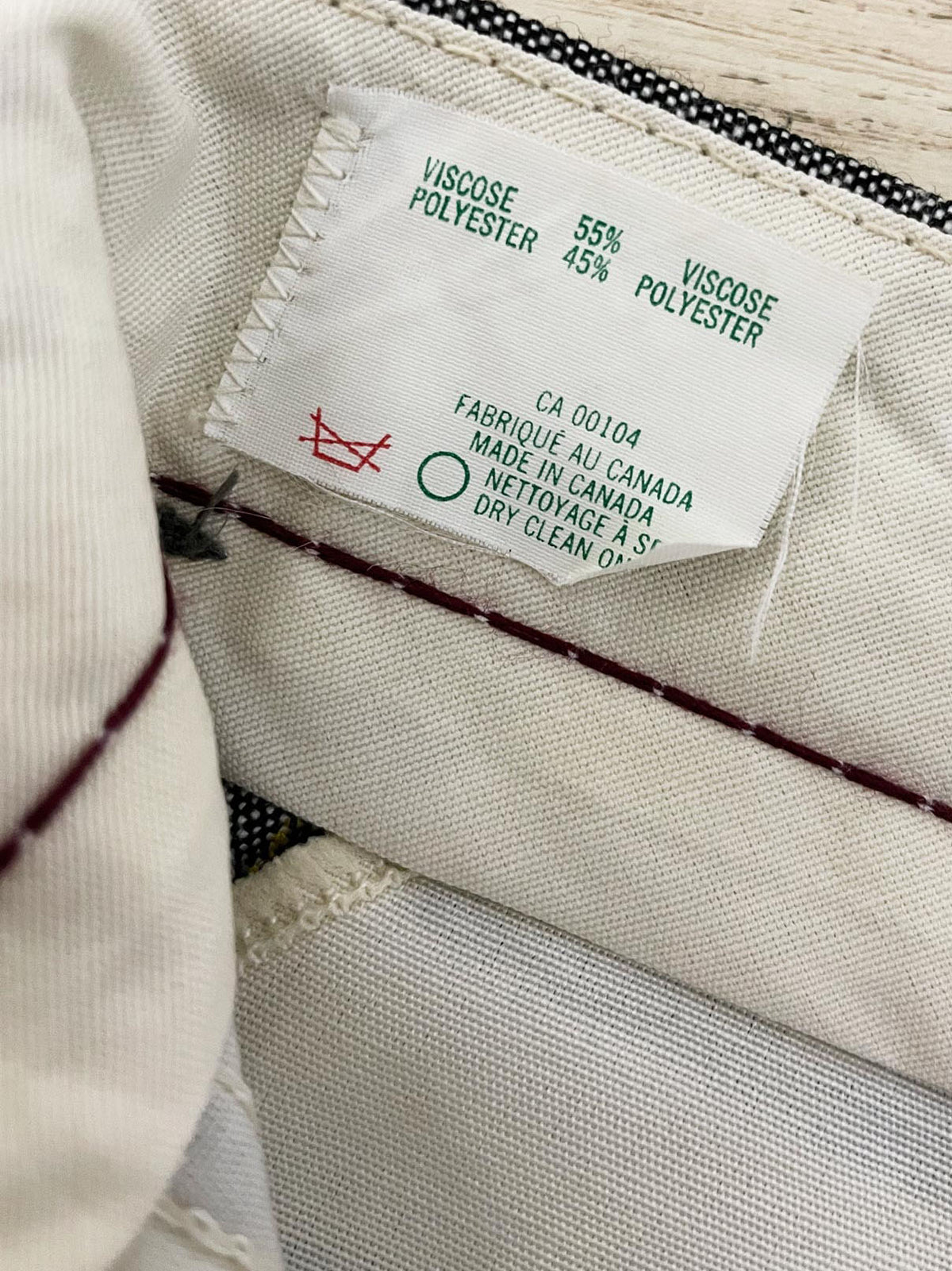 vintage cacharel stripe textured pleated trousers | made in canada