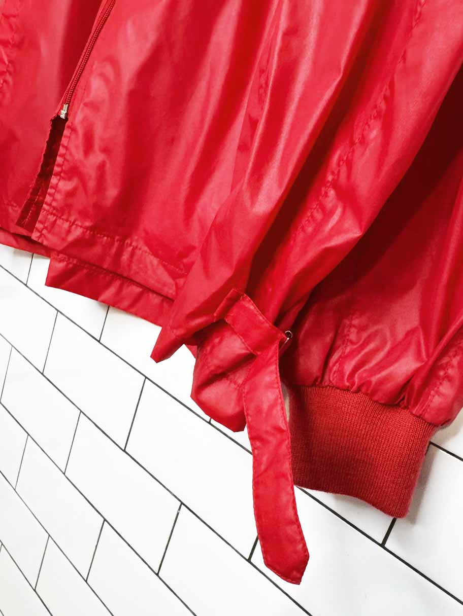 vintage 90s the lacoste club red nylon windbreaker jacket