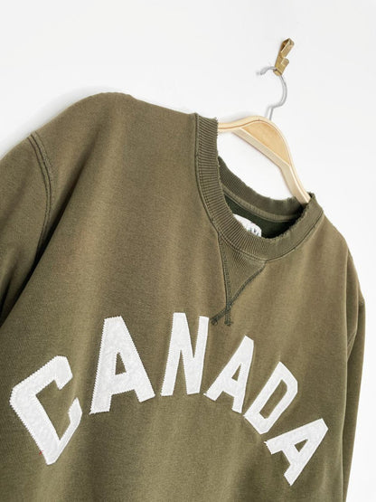 vintage 00s hbc x team canada block letter faded cottage crew - good market thrift store