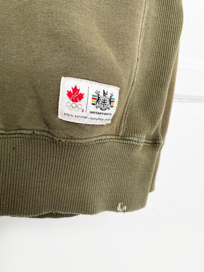 vintage 00s hbc x team canada block letter faded cottage crew - good market thrift store