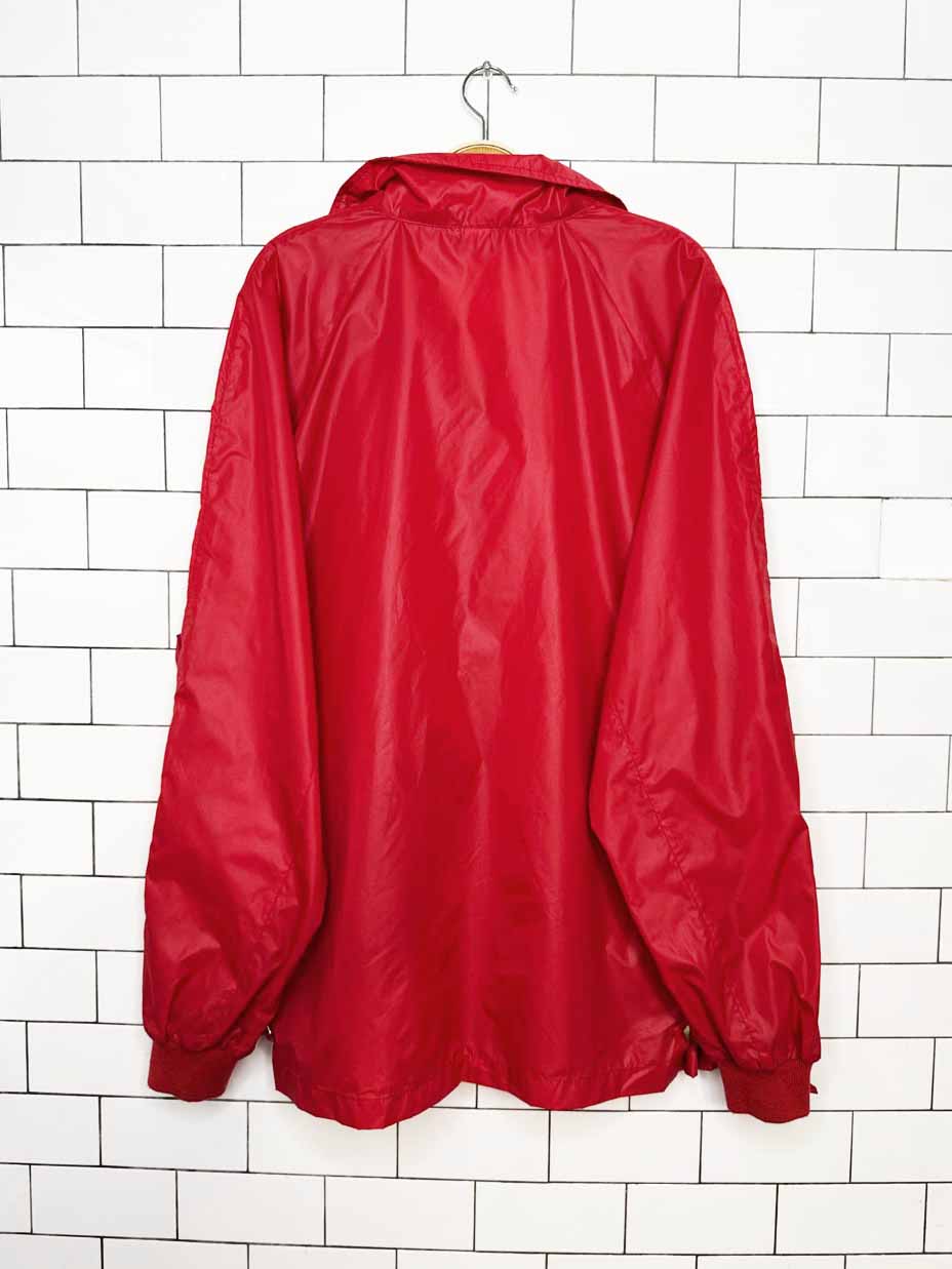 vintage 90s the lacoste club red nylon windbreaker jacket