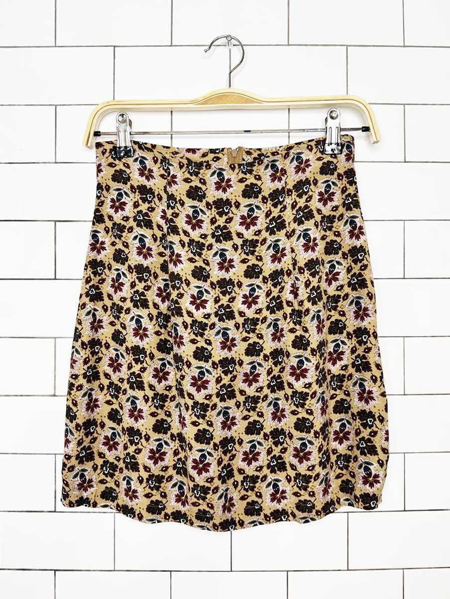 vintage 90s la belle micro floral mini skirt | made in USA
