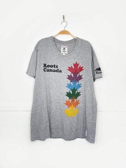 roots canada pride rainbow maples graphic tee - good market thrift store