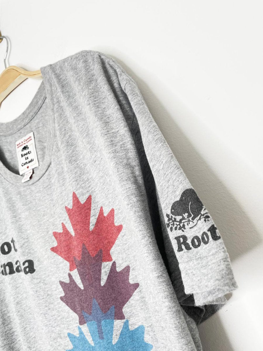 roots canada pride rainbow maples graphic tee - good market thrift store