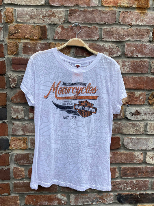 00's harley davidson burnout graphic tee