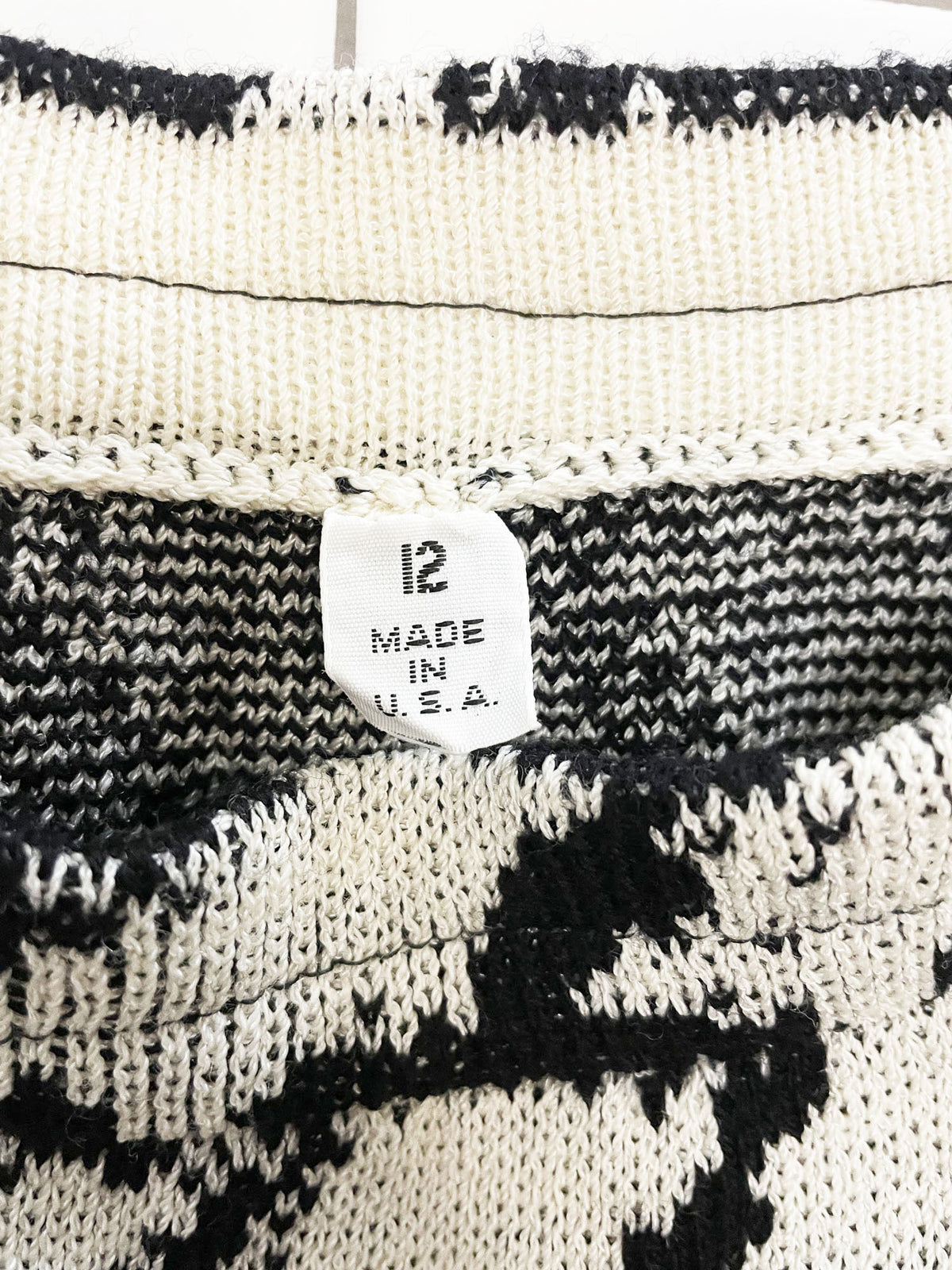 vintage st john wool houndstooth knit mini skirt | made in usa