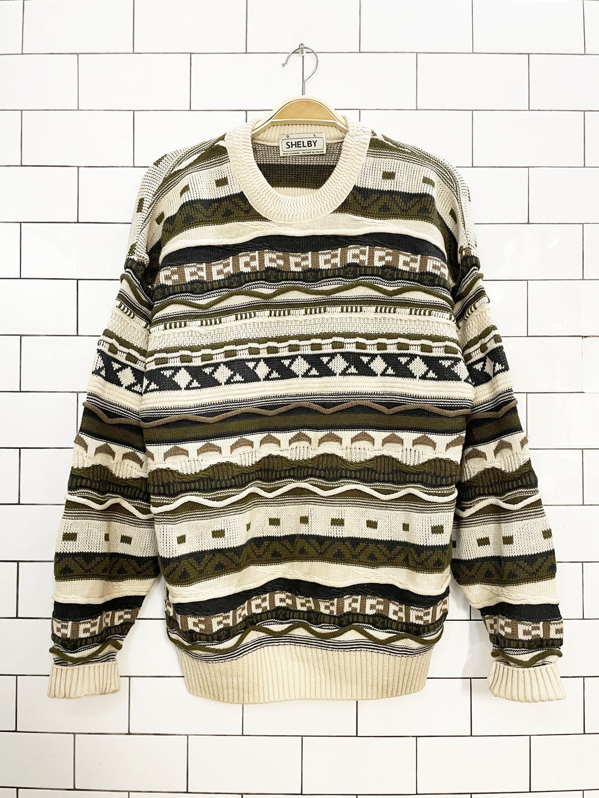 vintage shelby 3D knit dad sweater | made in canada