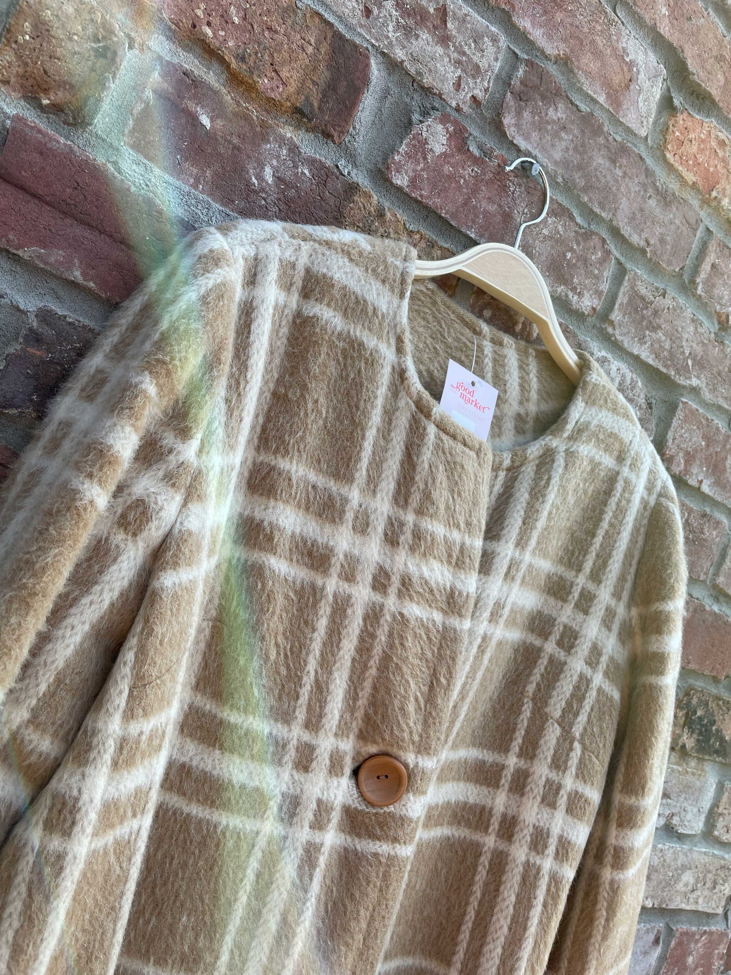 vintage simpsons wool windowpane belted coat