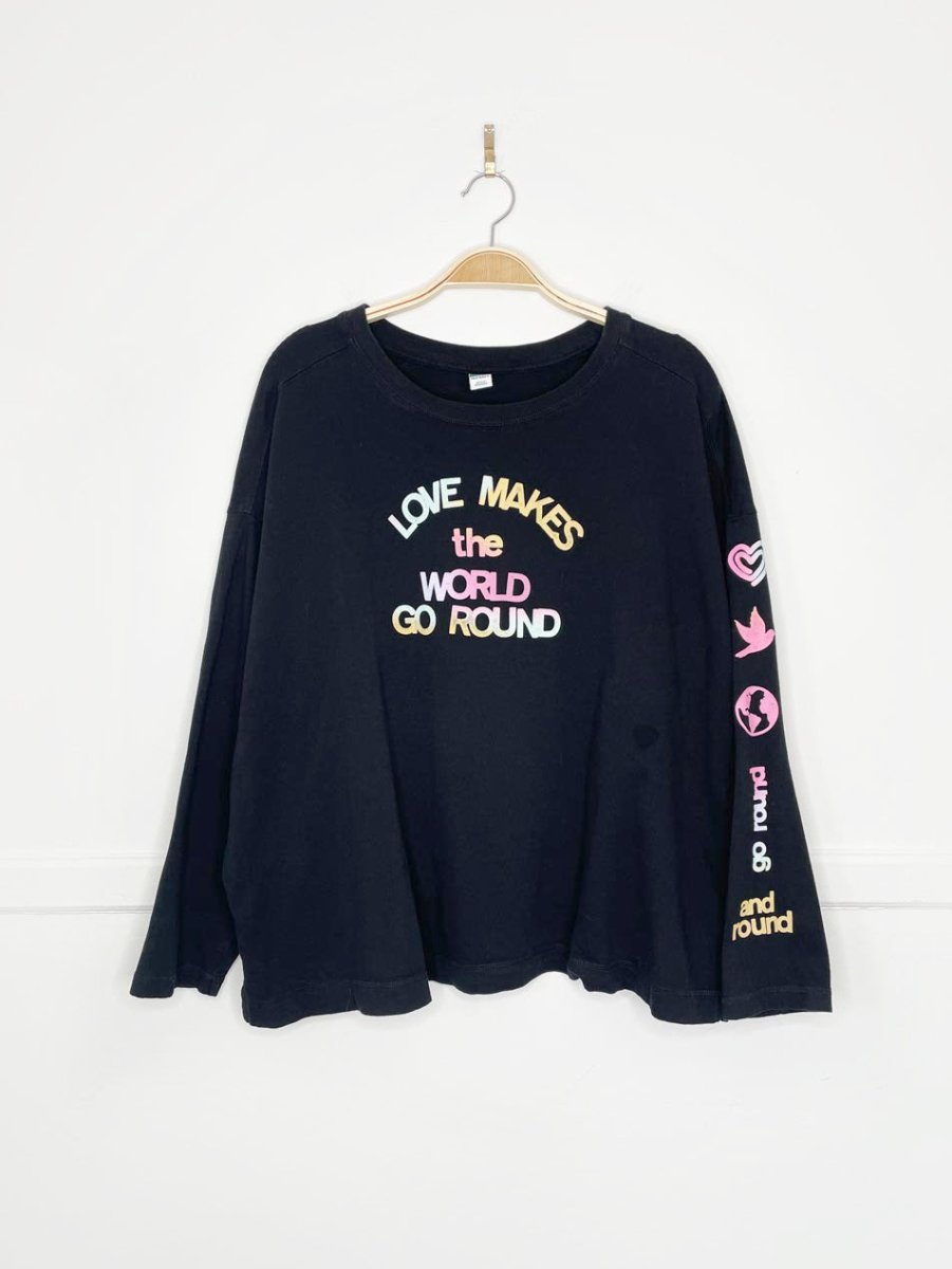 old navy x pride rainbow love graphic boxy long sleeve tee - good market thrift store