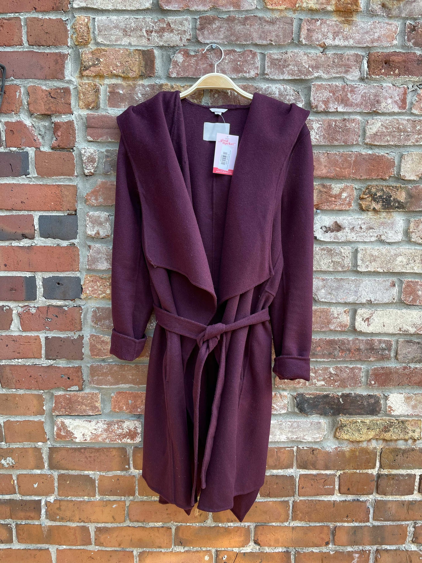 soia & kyo samia belted wrap wool coat