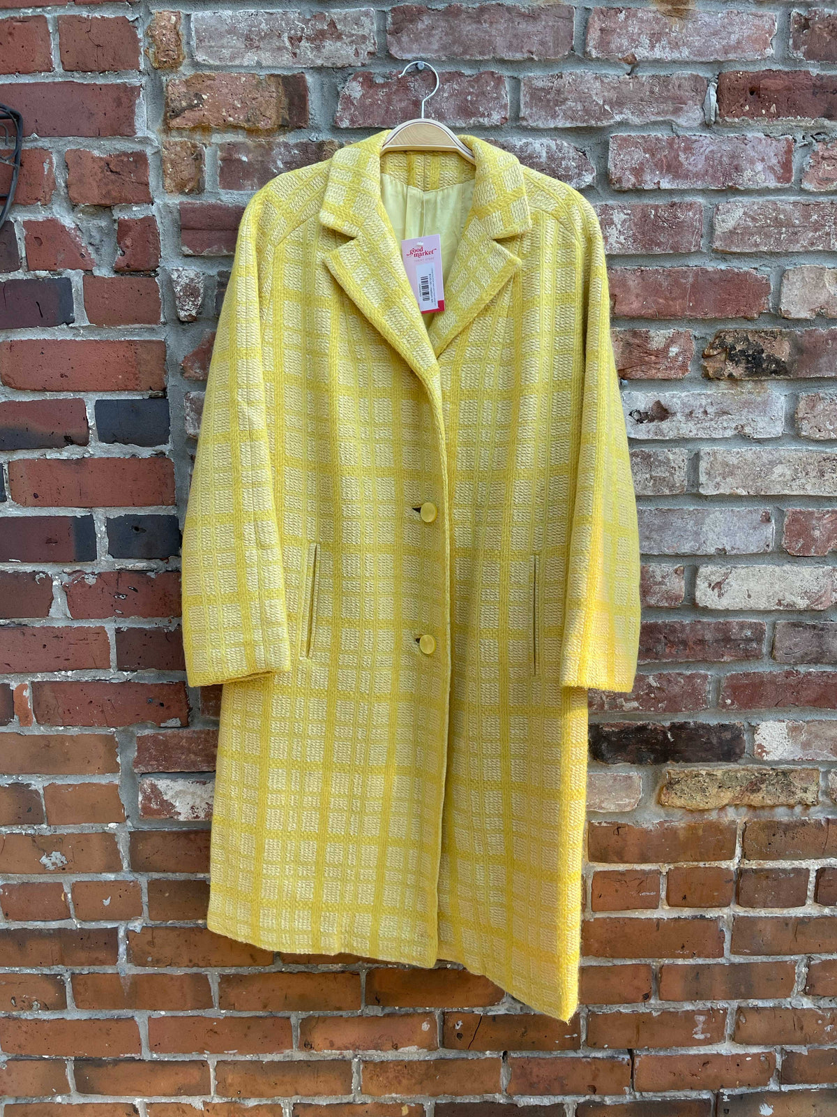 vintage 60s british isles union made yellow wool jacket