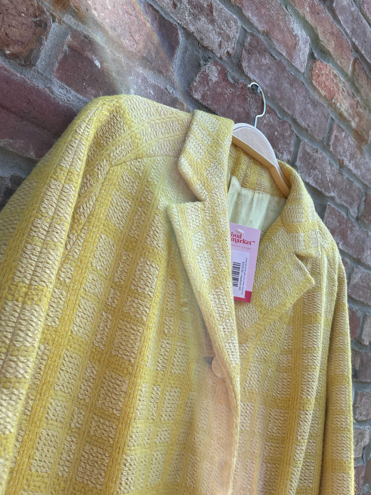 vintage 60s british isles union made yellow wool jacket