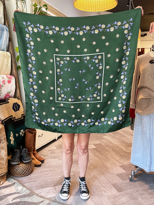 vintage silk floral xl square square scarf
