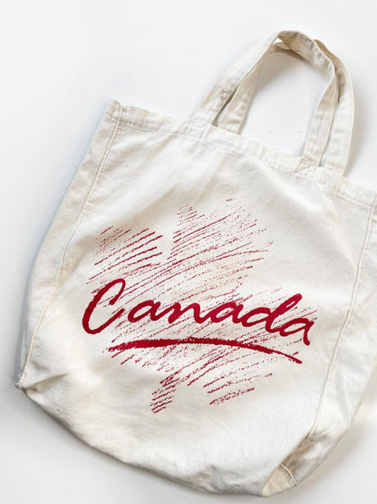 vintage 90s canada graphic tote bag - good market thrift store