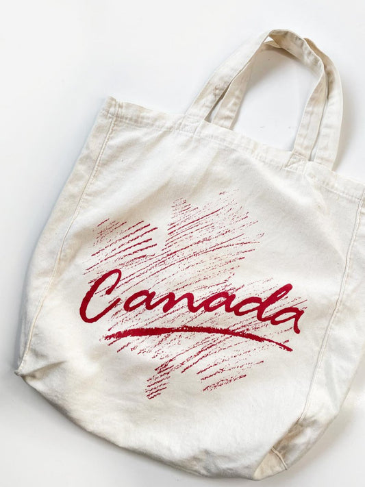 vintage 90s canada graphic tote bag - good market thrift store