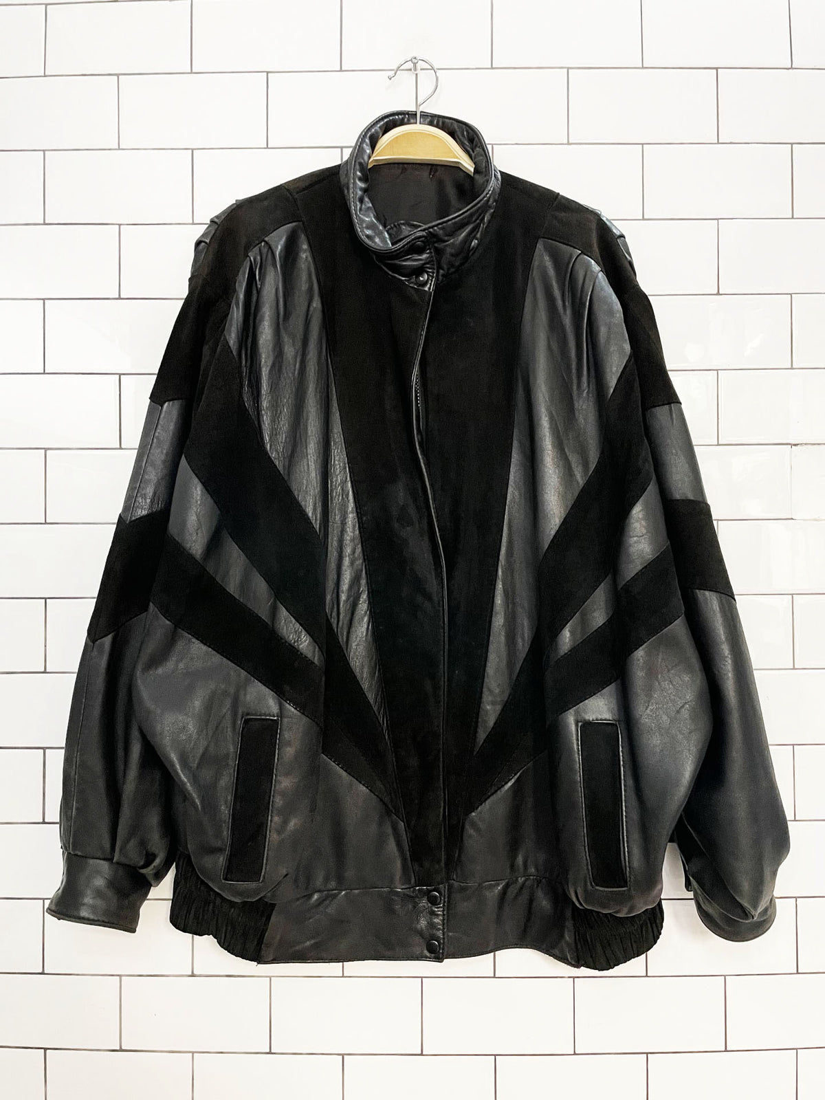 vintage 80s pam-pam soft leather suede sunray bomber jacket