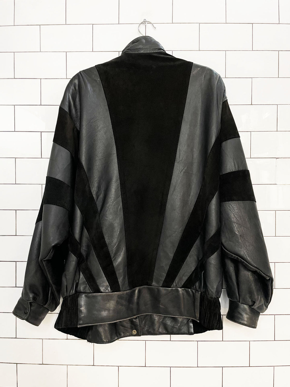 vintage 80s pam-pam soft leather suede sunray bomber jacket