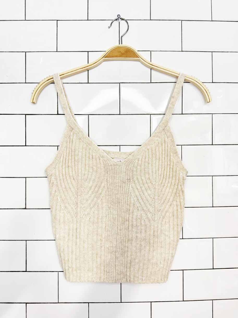 auden cotton-blend chunky knit cropped tank