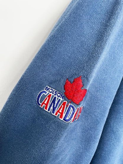 vintage 90s "I AM" canadian molson 1/4 zip faded cottage sweatshirt | plain + simple - good market thrift store