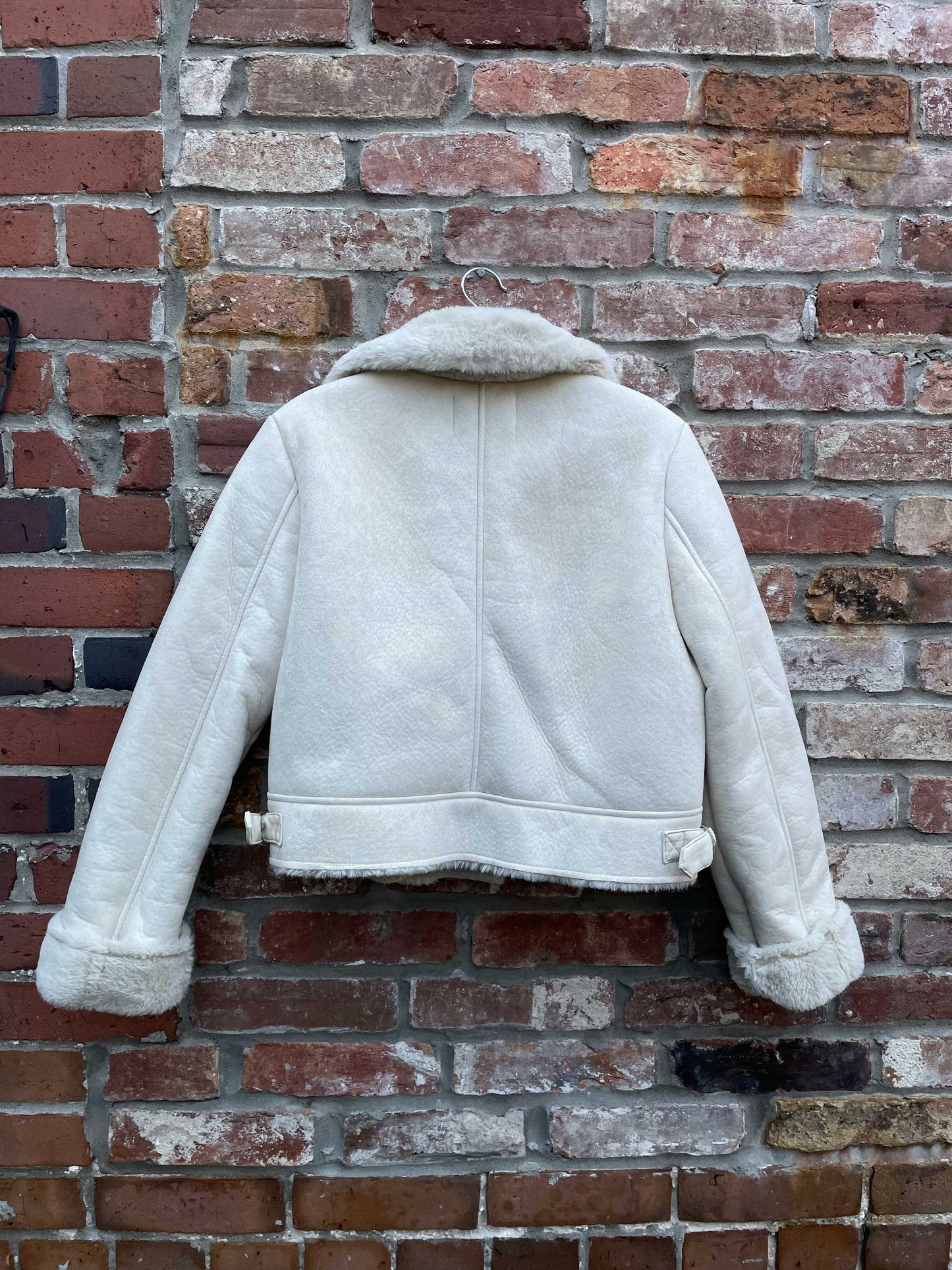 stradivarius faux sheepskin aviator jacket