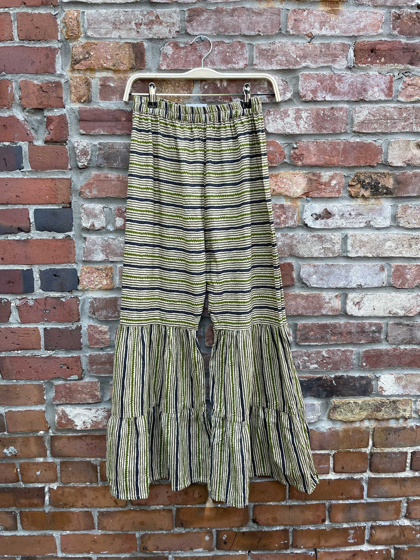 boho peplum bell bottom hem pants