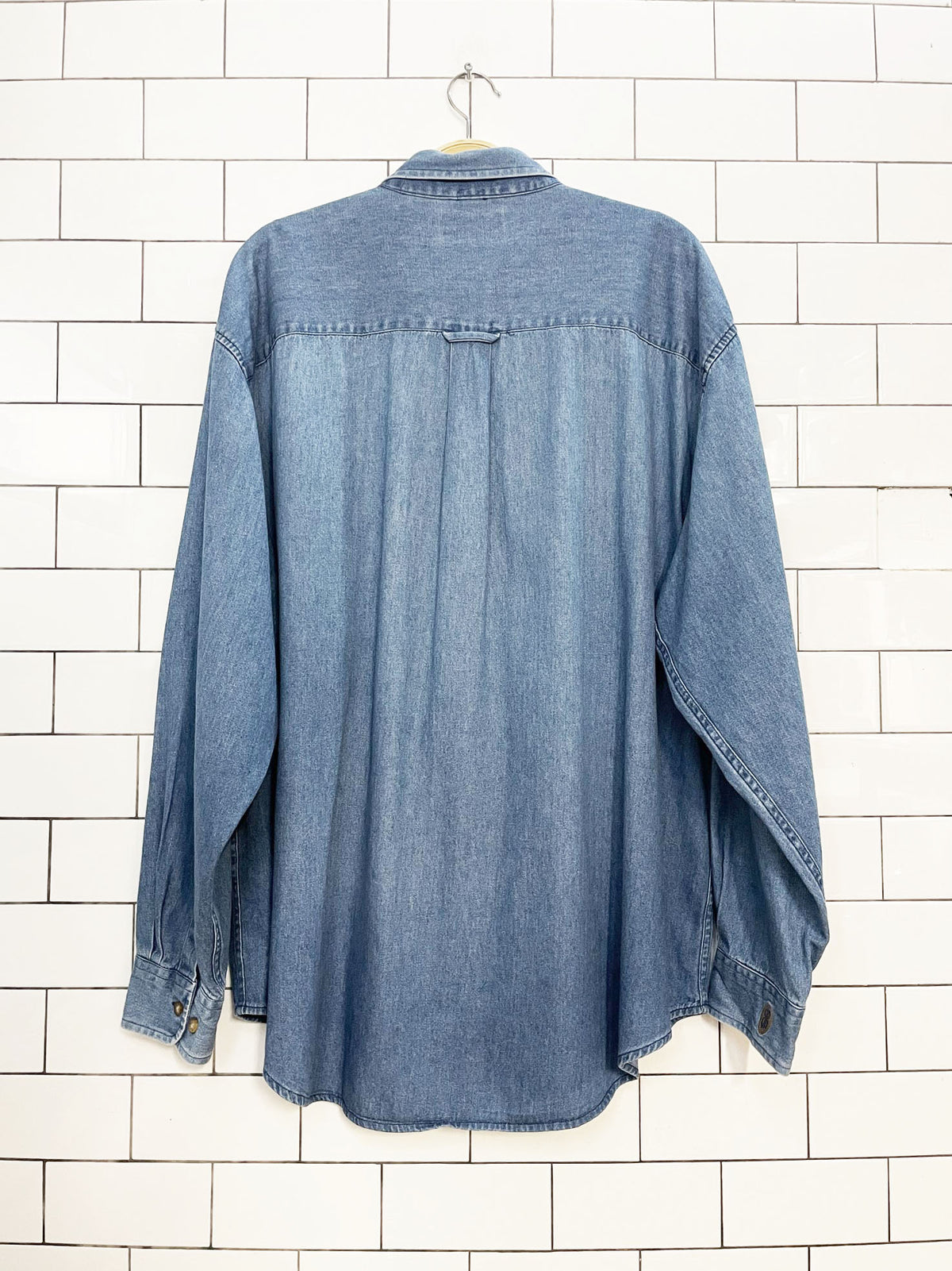 vintage bill blass denim full button shirt