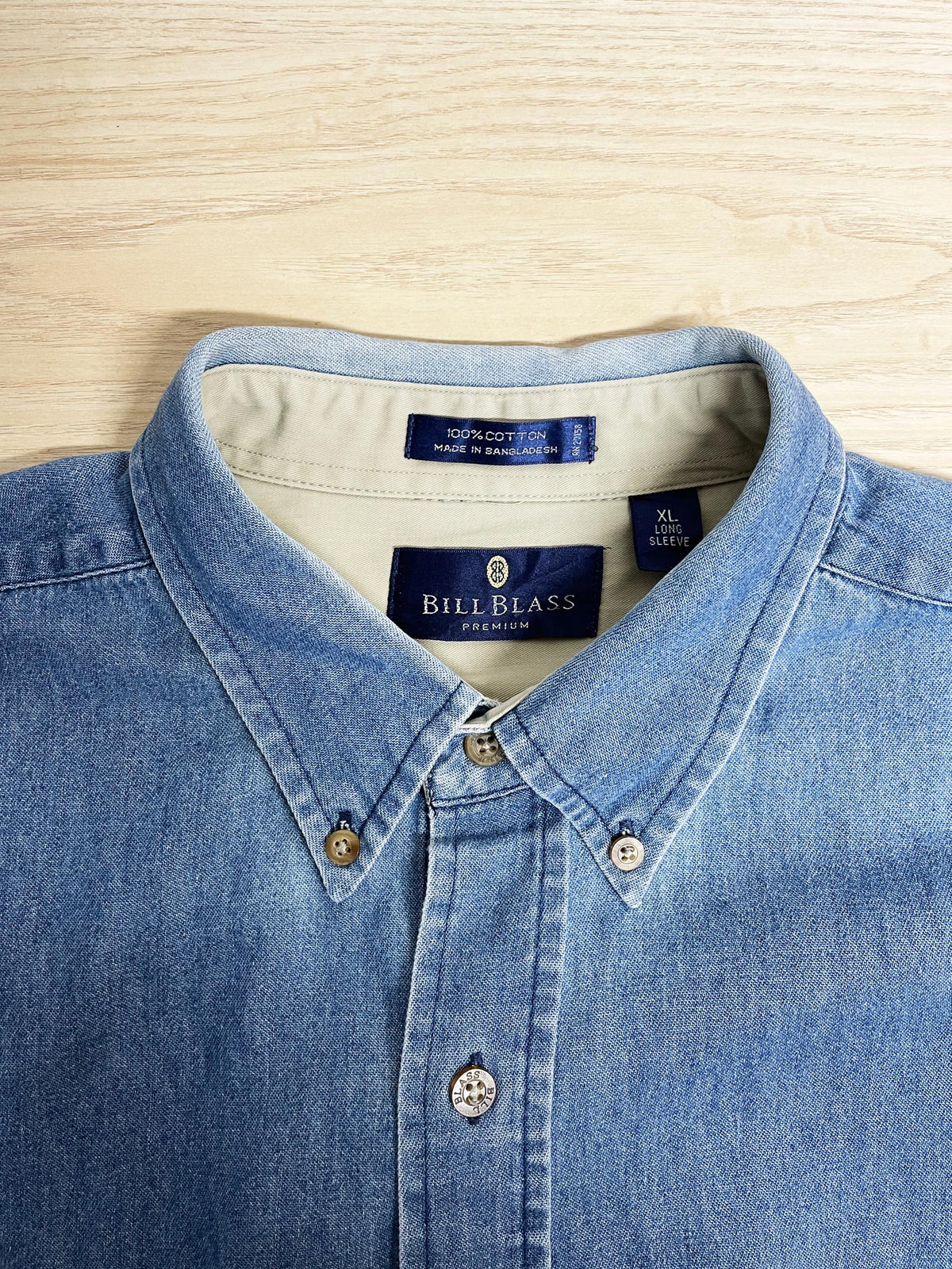 vintage bill blass denim full button shirt