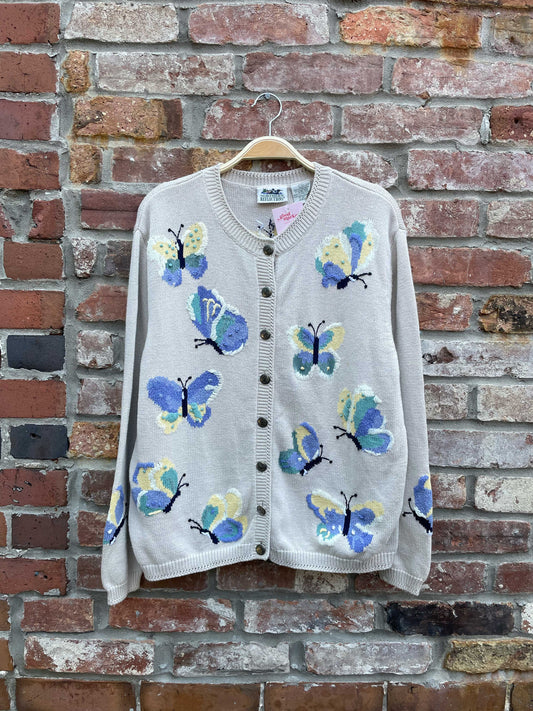 vintage NR knit butterfly cardigan