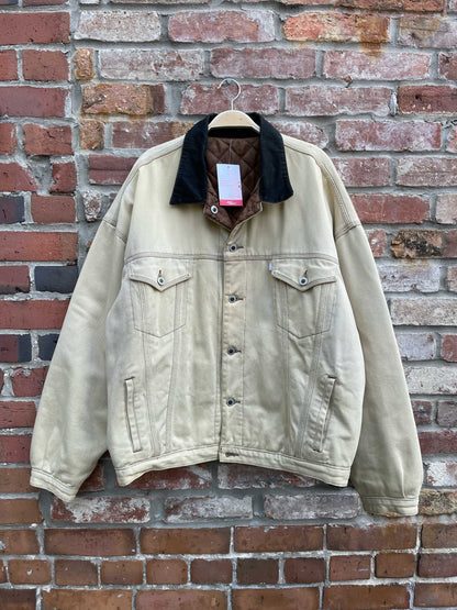vintage levi's silvertab reversible quilted trucker jacket