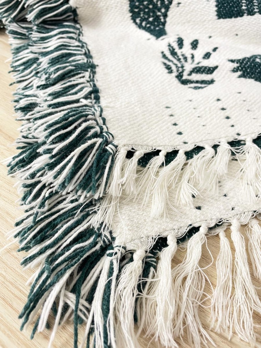 vintage 90s NR loon check knit throw blanket | northern reflections - good market thrift store