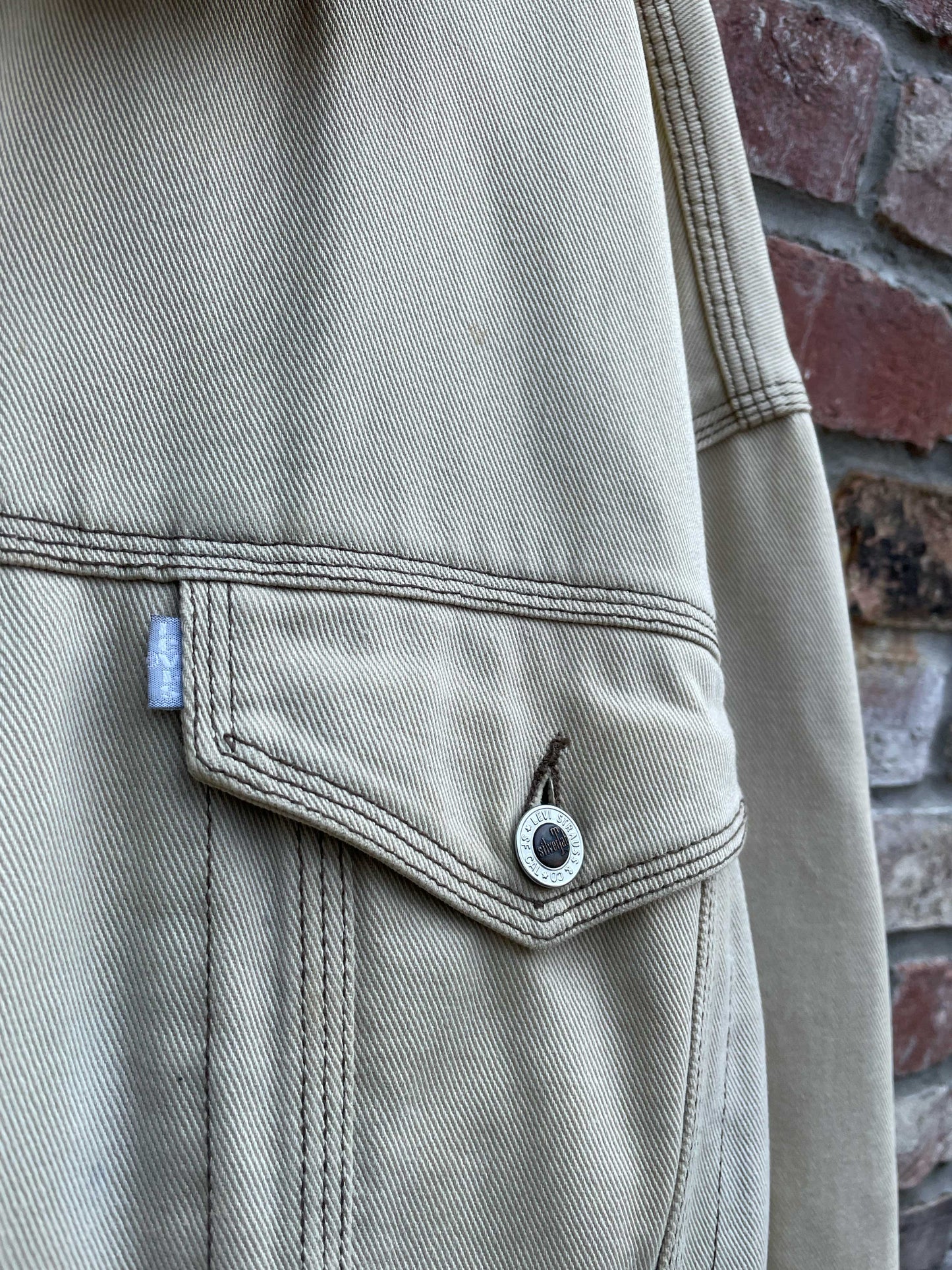 vintage levi's silvertab reversible quilted trucker jacket