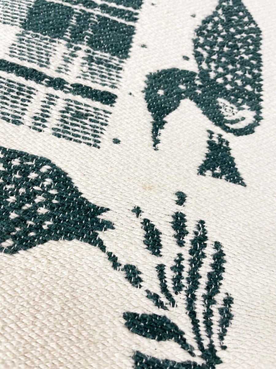 vintage 90s NR loon check knit throw blanket | northern reflections - good market thrift store