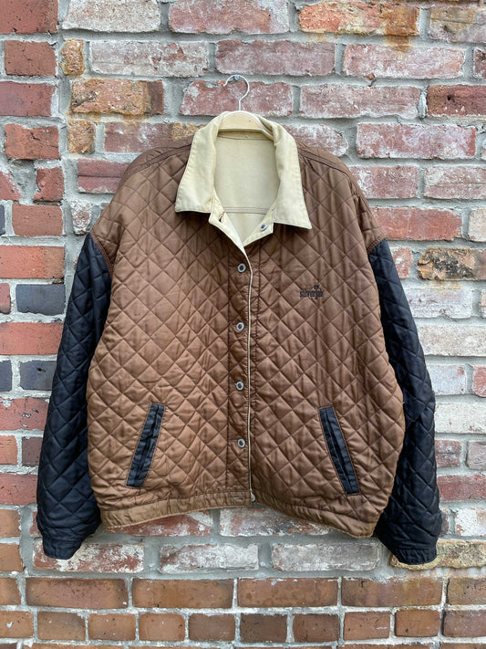 vintage levi's silvertab reversible quilted trucker jacket