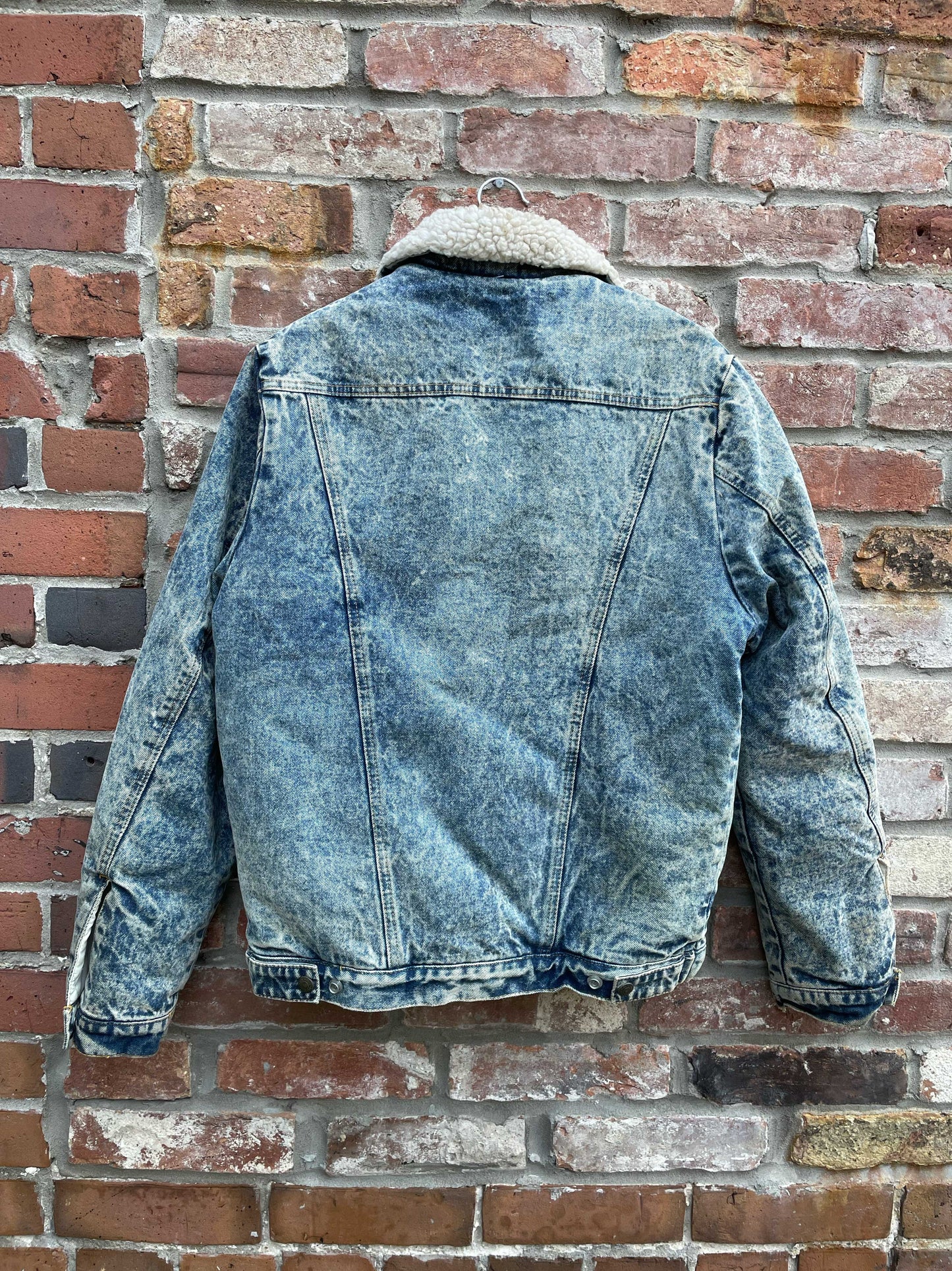vintage brass rail sherpa lined denim jacket