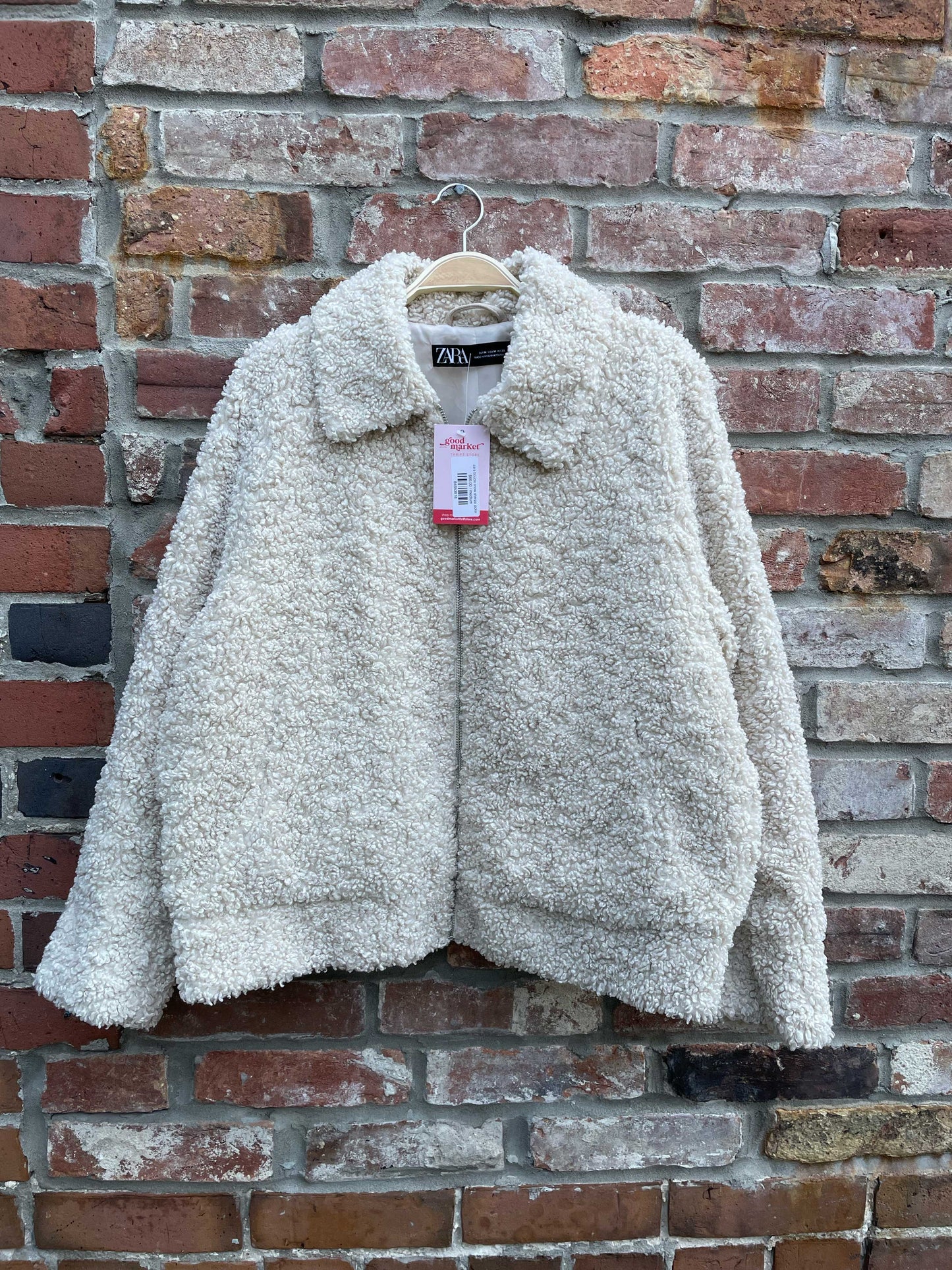 zara boucle snow sherpa jacket