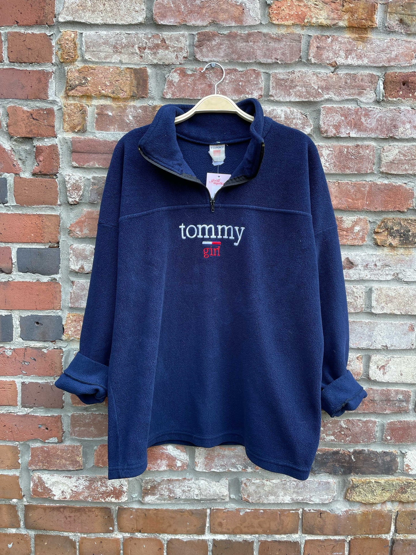 vintage 90s tommy girl 1/4 zip fleece