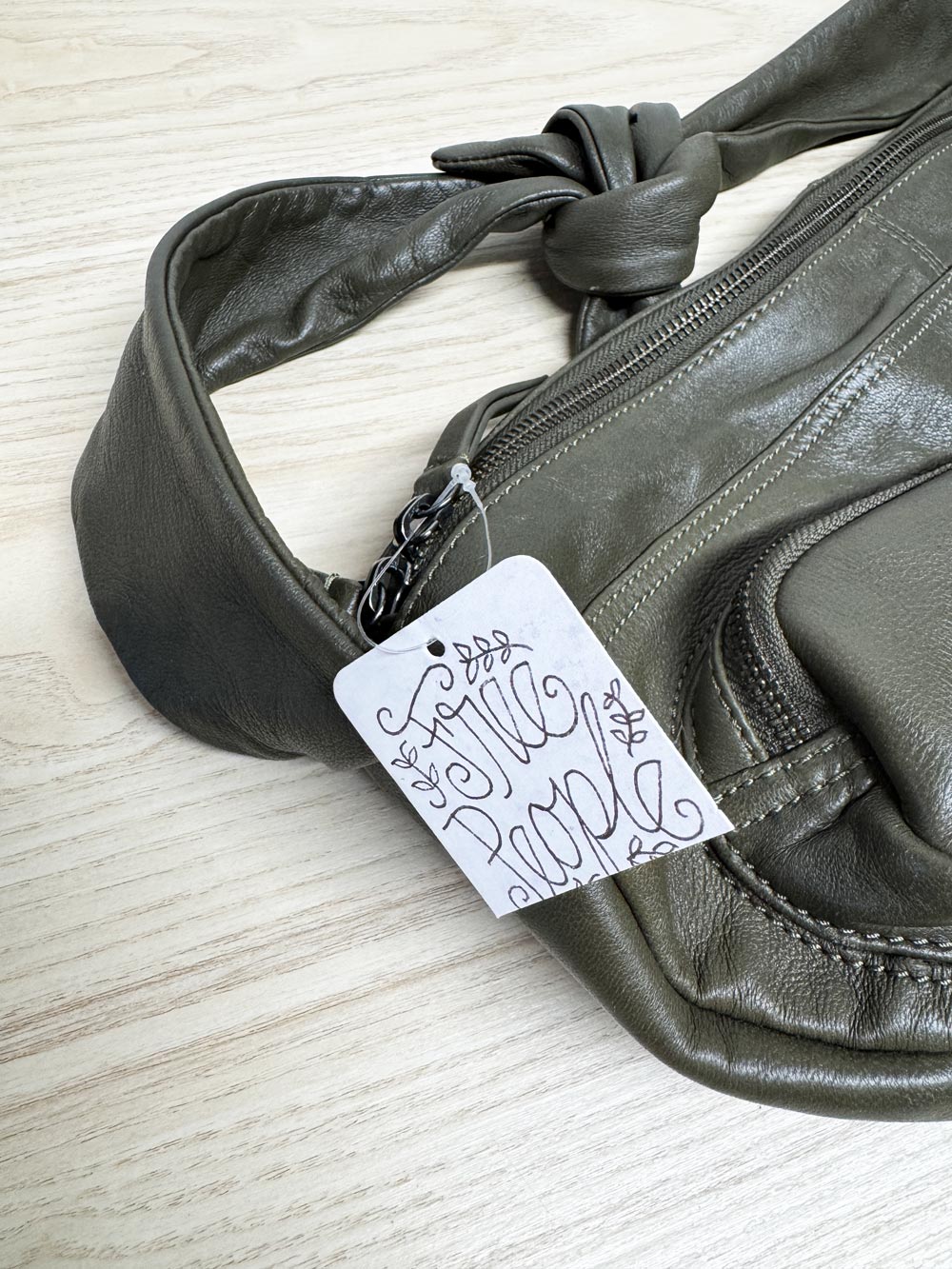 nwt free people butter leather sling banana bag | lambskin
