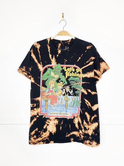 steven rhodes let's go fishing bleach tie dye tee | halloween - good market thrift store
