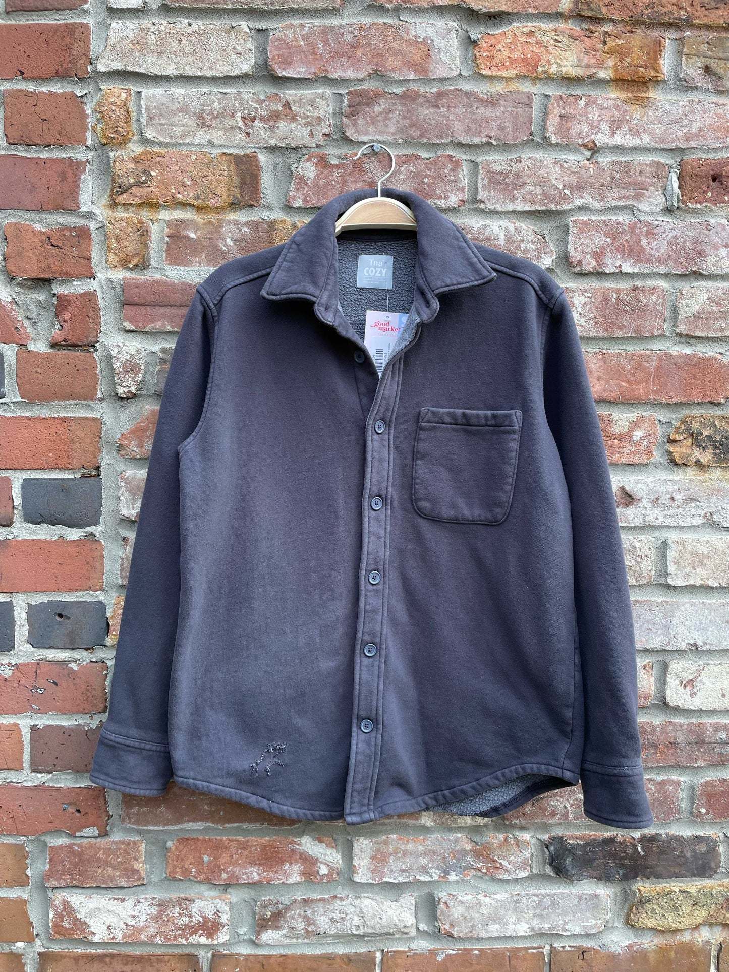 rework x tna cozy fleece shirt jacket