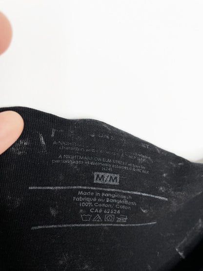 a nightmare on elm street off shoulder acid wash graphic tee | halloween - good market thrift store