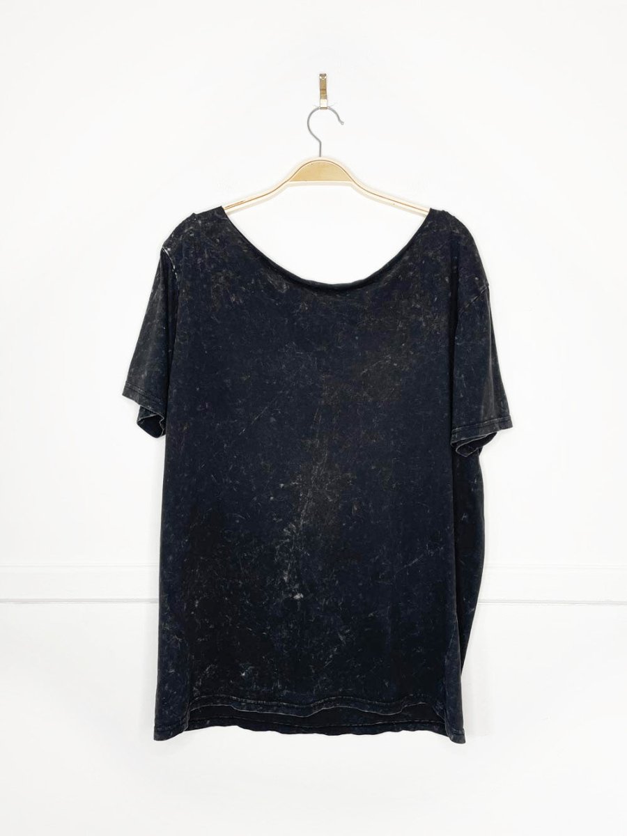 a nightmare on elm street off shoulder acid wash graphic tee | halloween - good market thrift store