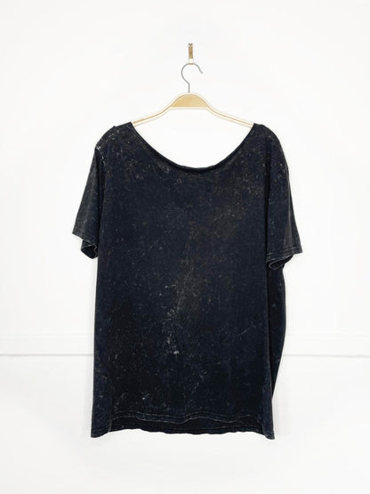 a nightmare on elm street off shoulder acid wash graphic tee | halloween - good market thrift store