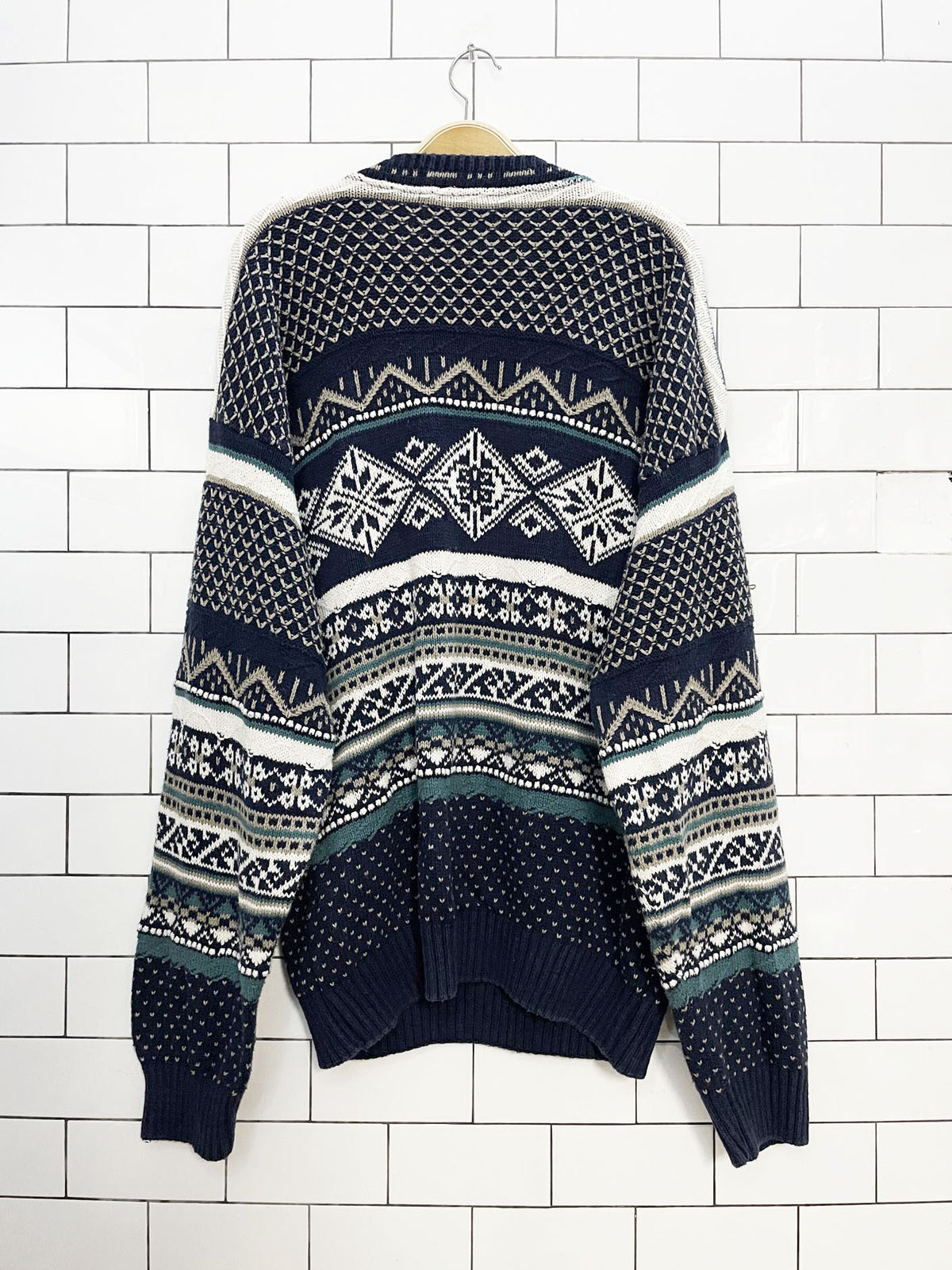 vintage john weitz hand-framed knit sweater | made in usa